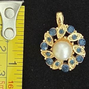 Vintage Gold and Blue Pendant